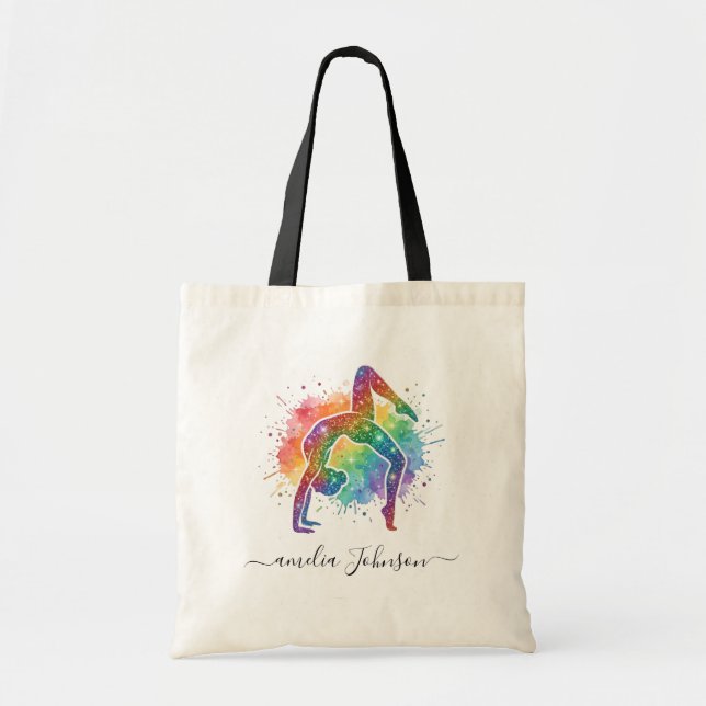 Personalized Gymnastics Glitter   Tote Bag (Front)