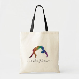 Personalized Gymnastics Glitter   Tote Bag