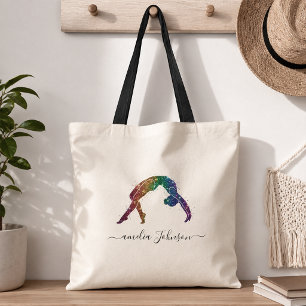 Personalized Gymnastics Glitter Tote Bag