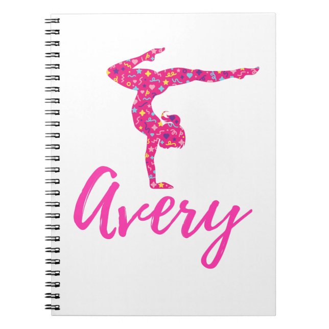 Personalized Gymnastics Gymnast Name Avery Notebook (Front)