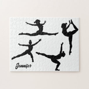  Personalized gymnastics ,gymnast silhouette       Jigsaw Puzzle