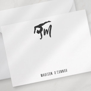 Personalized Gymnastics Monogram Initial Card