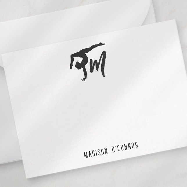 Personalized Gymnastics Monogram Initial  Card (Creator Uploaded)