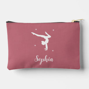 Personalized Gymnastics Pink Girlie Make Up Accessory Pouch