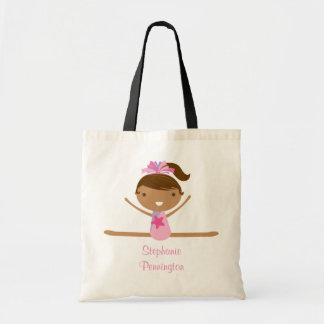 Personalized gymnastics reusable canvas tote bag