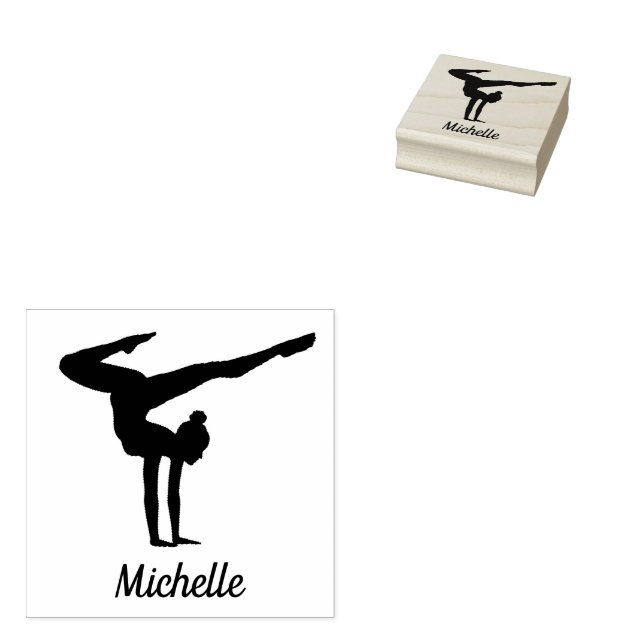 Personalized Gymnastics  Rubber Stamp (Stamped)