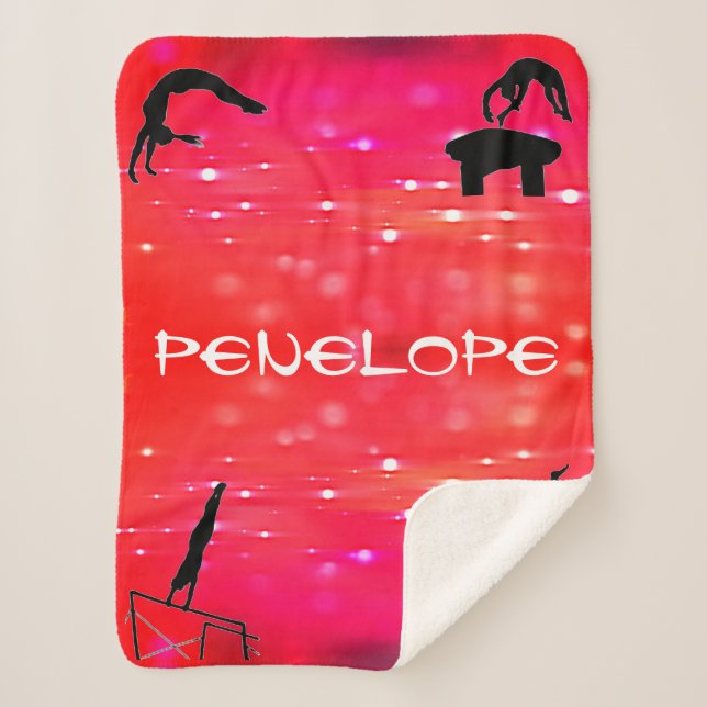 Personalized Gymnastics Sherpa Blanket (Front)