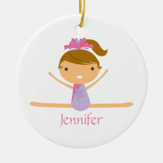 Personalized gymnastics split girl's kids ornament