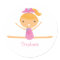 Personalized gymnastics split girl's kids stickers