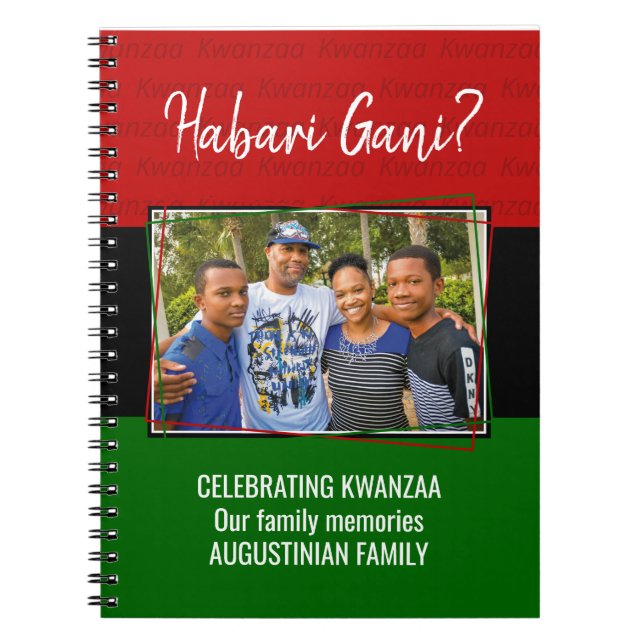 Personalized HABARI GANI Photo Kwanzaa Notebook (Front)