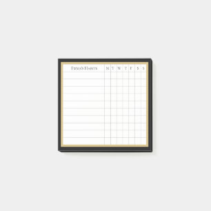 Personalized Habit Tracker in Black & Khaki Post-it Notes