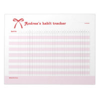 Personalized Habit Tracker Pink Bow 