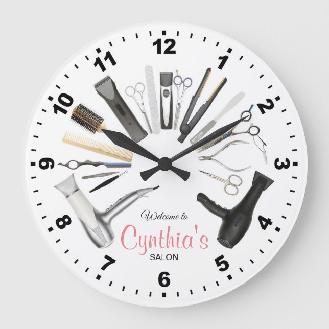 Personalized Hair Salon Clock (Front)