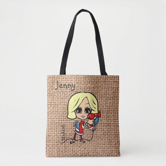 Personalized Hair Stylist Bag Caricature blonde (Front)