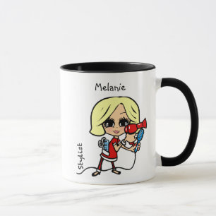 Personalized Hair Stylist Mug Caricature Blonde