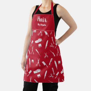 Personalized Hair Stylist Red Apron