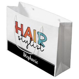 Personalized Hair Stylist Retro Hairdresser Gift Large Gift Bag