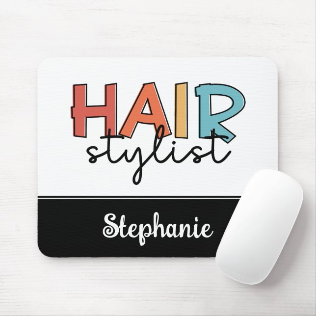 Personalized Hair Stylist Retro Hairdresser Gift Mouse Pad (With Mouse)