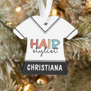 Personalized Hair Stylist Retro Hairdresser Gift Ornament