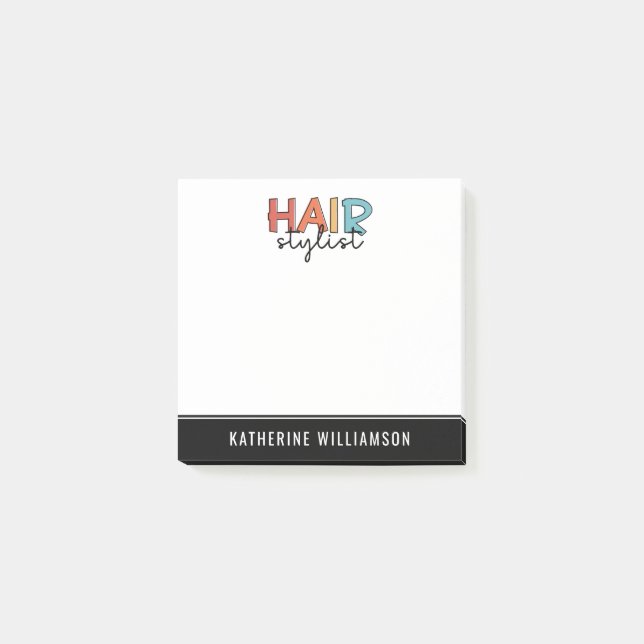 Personalized Hair Stylist Retro Hairdresser Gift Post-it Notes (Front)