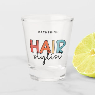 Personalized Hair Stylist Retro Hairdresser Gift Shot Glass