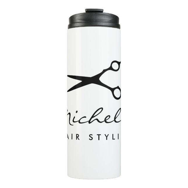 Personalized hair stylist thermal tumbler mug gift (Front)