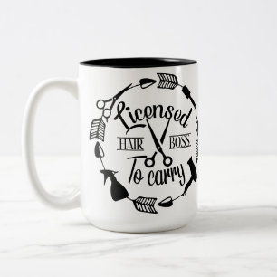 Personalized Hairstylist Licensed to cut Two-Tone Coffee Mug