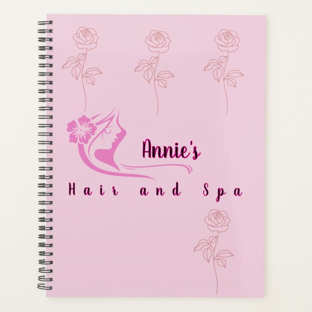 Personalized hairstylist pink rosePlanner Planner (Front)