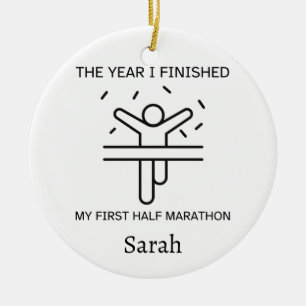 Personalized Half Marathon Ornament Gift for her