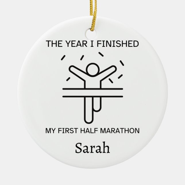  Personalized Half Marathon Ornament Gift for her (Front)