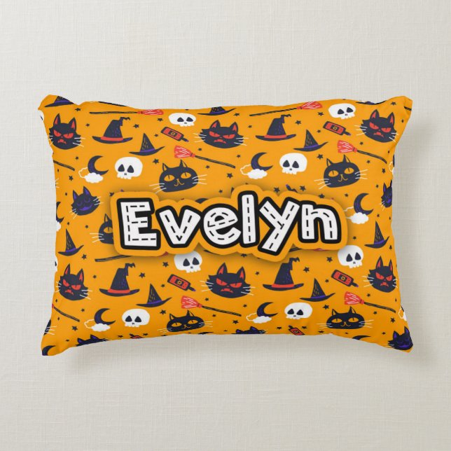 Personalized Halloween  Accent Pillow (Front)