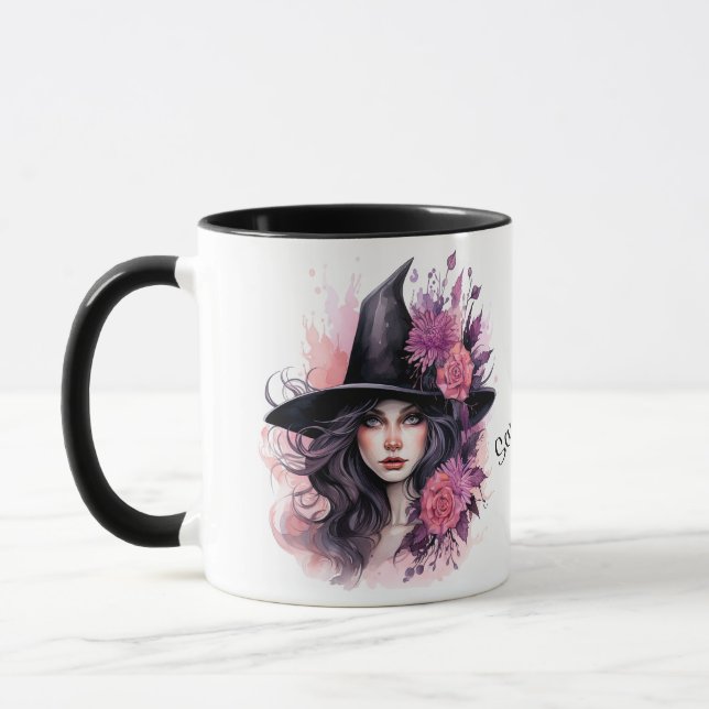 Personalized Halloween Beautiful Witch Mug (Left)
