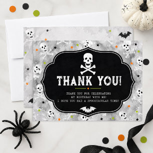Personalized Halloween Birthday Thank You Card