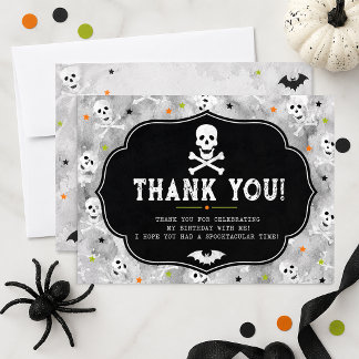 Personalized Halloween Birthday Thank You Card