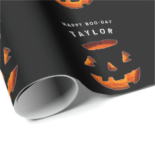 Personalized Halloween Birthday Wrapping Paper