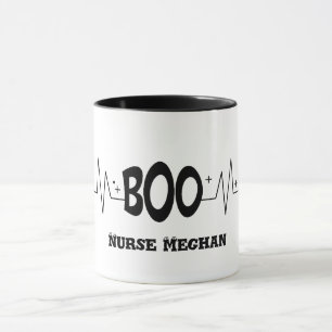 Personalized Halloween Boo EKG Mug
