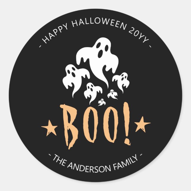 Personalized Halloween Boo Sticker (Front)