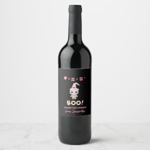 Personalized Halloween "Boo" Thank You Wine Label
