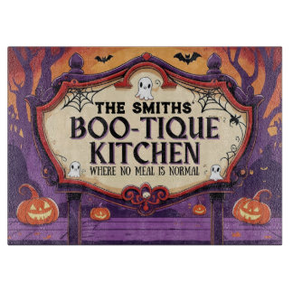 Personalized Halloween Boo-Tique Kitchen Cutting Board