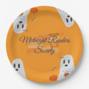 Personalized Halloween Book Lover Club Paper Plate