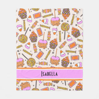 Personalized Halloween Candy Retro Groovy Blanket