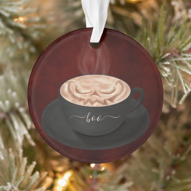 Personalized Halloween Cappuccino Jack-o-lantern Ornament (Tree)
