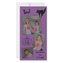 Personalized Halloween Card (cat, pumpkin)