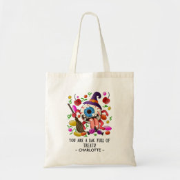 Personalized Halloween Colourful Trick or Treat  Tote Bag