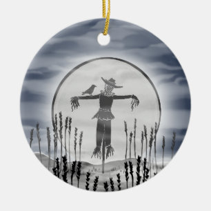 Personalized Halloween Creepy Scarecrow Ornament