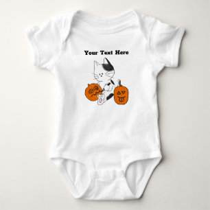 Personalized Halloween Cute Cat Baby Bodysuit