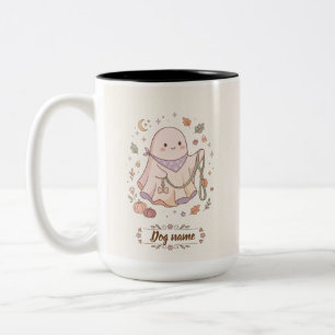 personalized Halloween Dog Mom Ghost Two-Tone Coffee Mug