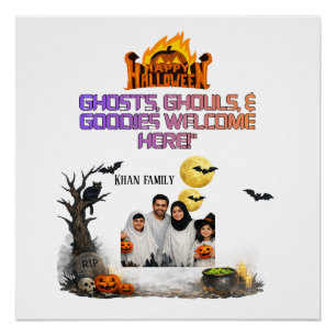 Personalized Halloween Family Photo Door Sign Gh