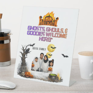 Personalized Halloween Family Photo Door Sign Gh