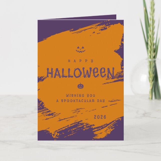 Personalized Halloween Folded Greeting Card (Front)